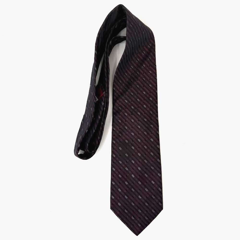 Valentino Cravatte Silk Tie Mens Burgundy Geometric Made in Italy Designer